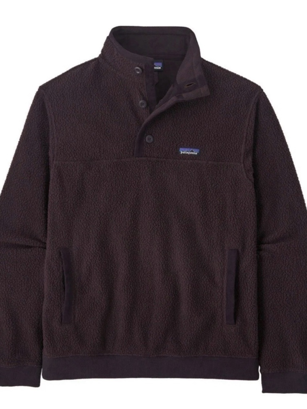 🌿Patagonia Shearling Button Fleece Pullover Size L Maroon Henley Outdoor Sherpa - Picture 1 of 12